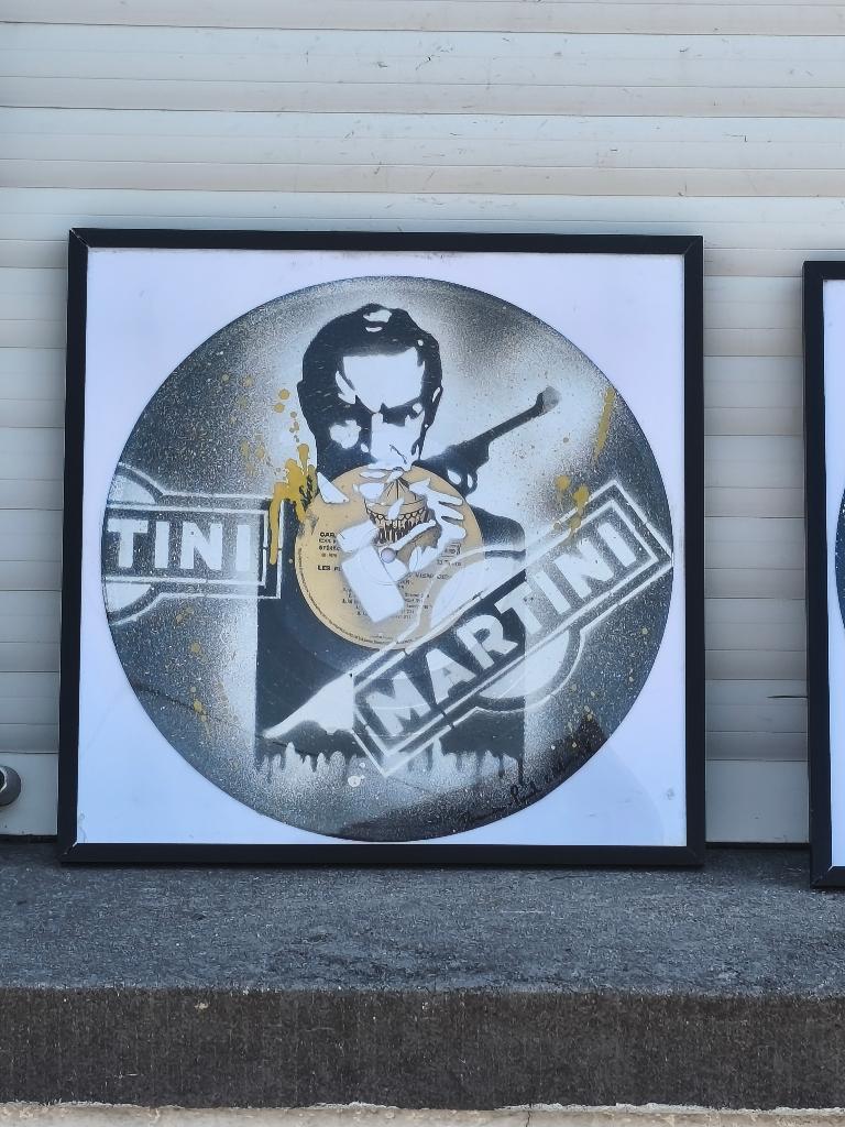 Huile sur disque vinyle James Bond signe Damien Paul gal, Enlèvement ou Envoi