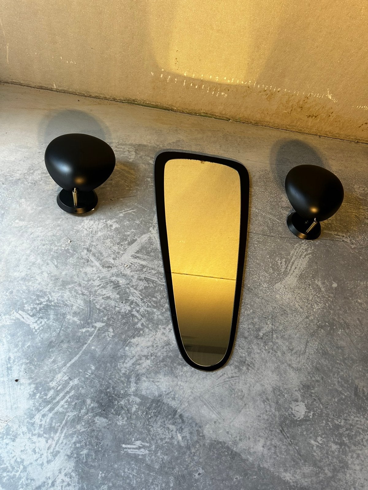 Ensemble italien vintage : miroir + paire d'appliques, Enlèvement