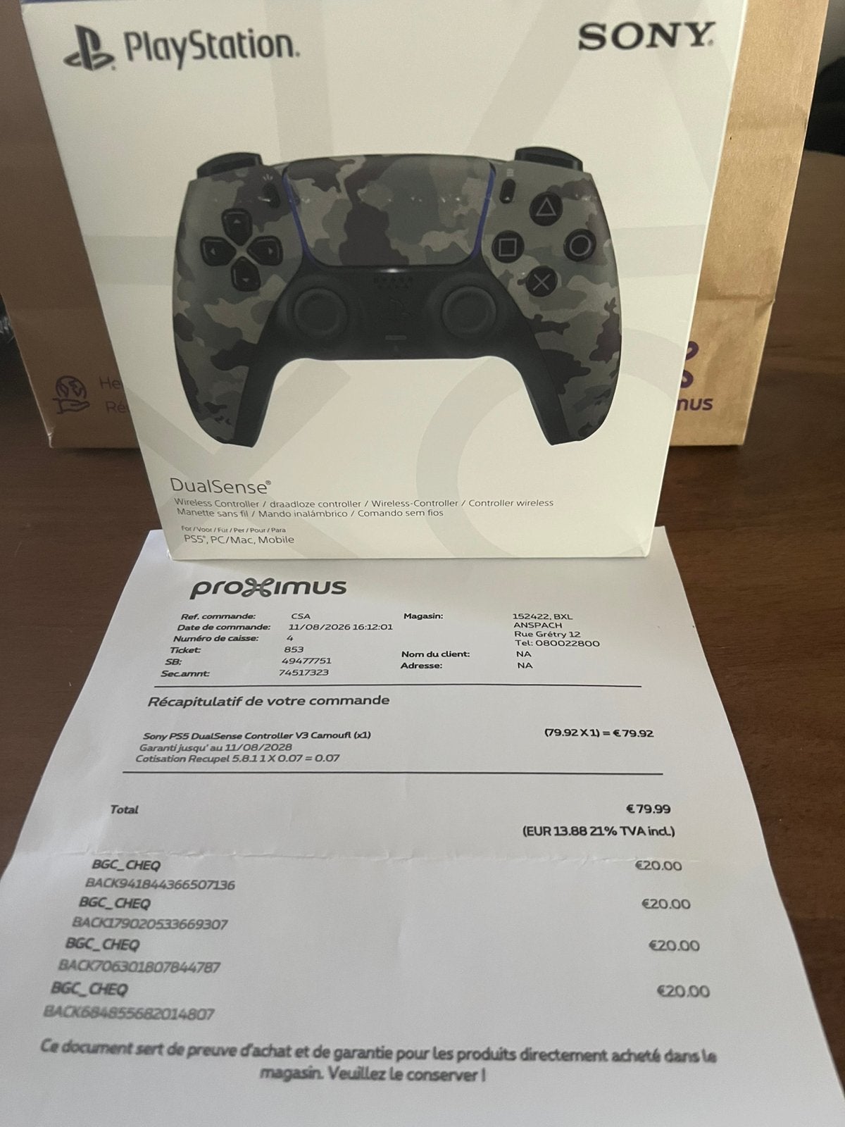 Manette ps5 gris camouflage, Enlèvement, Comme neuf