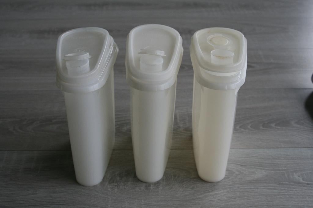 Tupperware voorraaddozen-3 stuks, Ophalen of Verzenden, Zo goed als nieuw, Crème