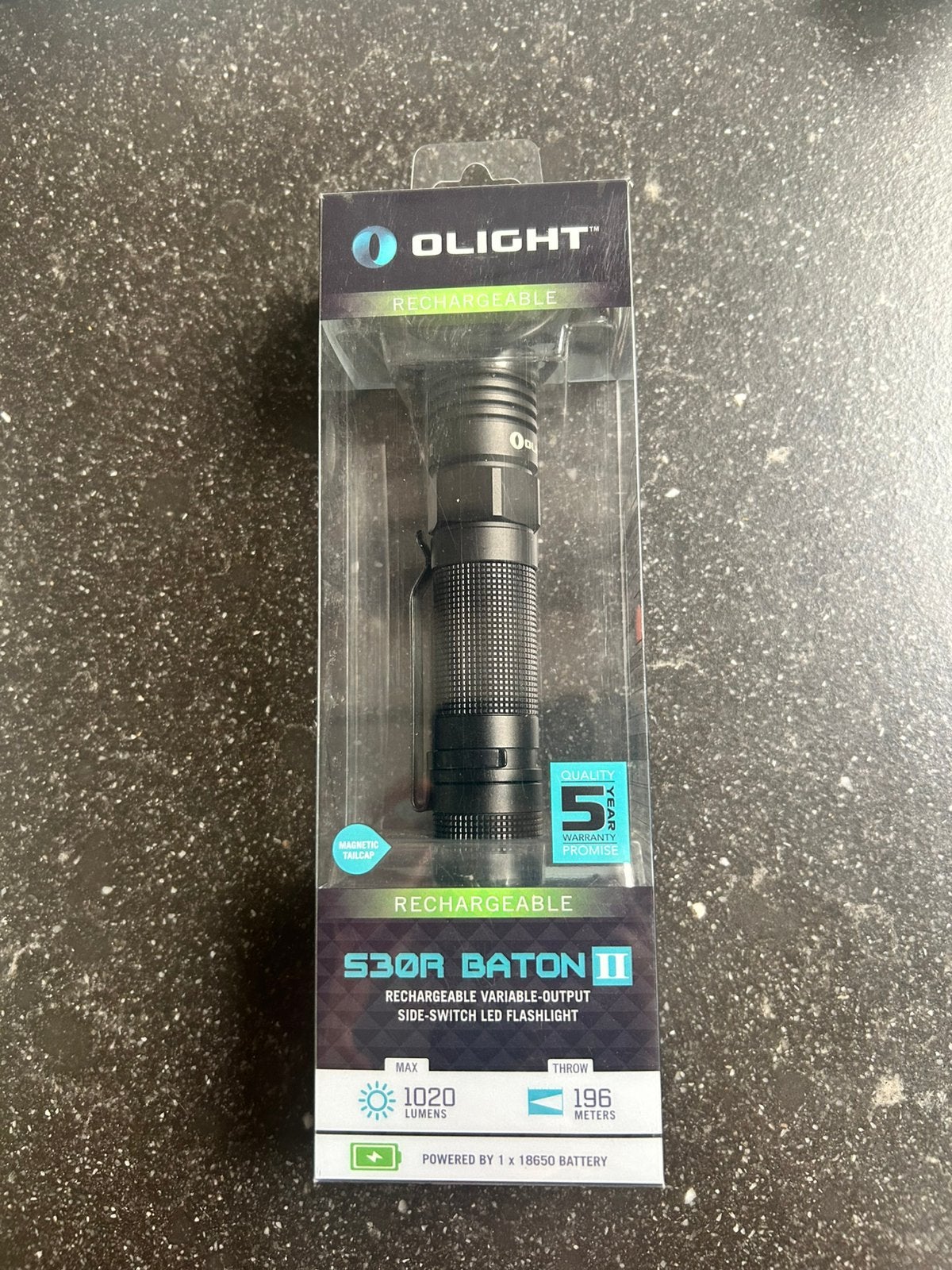Rechargeable variable-output side-switch LED flashlight, Caravans en Kamperen, Zaklampen, Verzenden, Nieuw, Batterij