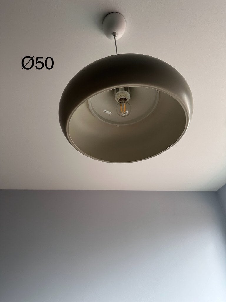 ikea, VÄXJÖ, lampe, suspension, beige, 50cm, fil 1,5m, Enlèvement, Comme neuf, Métal