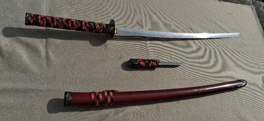 Grote 2-delige katana of samoeraizwaard, Ophalen of Verzenden, Landmacht, Zwaard of Sabel