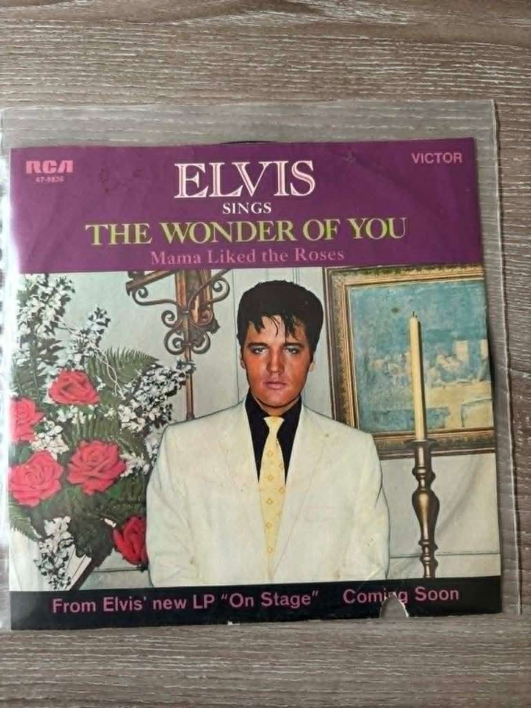 Elvis single, The wonder of you/mama liked the roses,, Cd's en Dvd's, Vinyl Singles, Gebruikt, 7 inch, Ophalen of Verzenden, Fotohoes