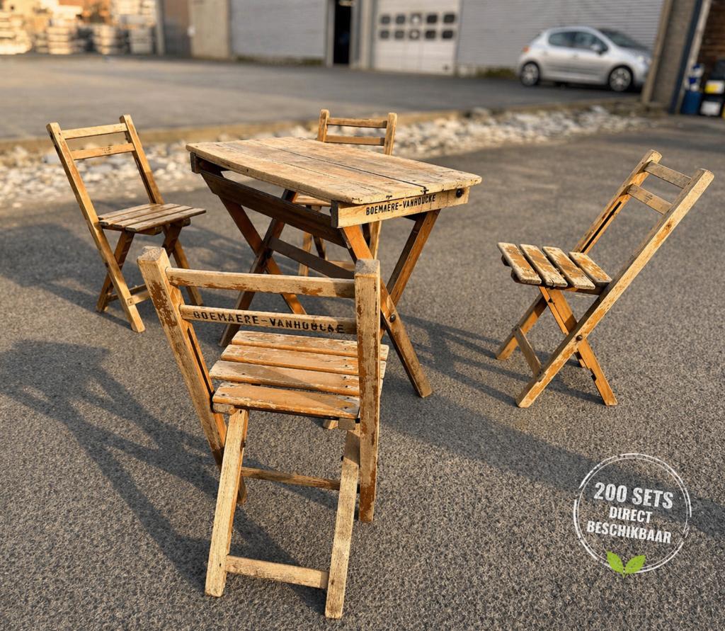Inklapbare festival tuinset vintage, Ophalen, 4 zitplaatsen, Gebruikt, Tuinset