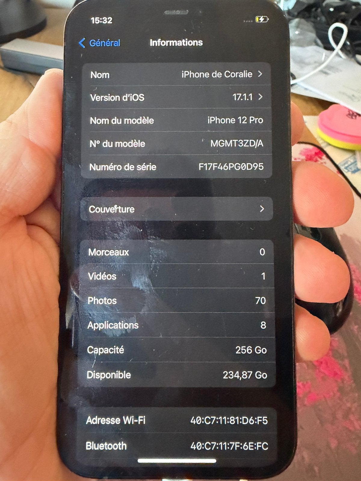Iphone 12 pro 256GO état impeccable baterie 84%, Télécoms, Enlèvement, Comme neuf, IPhone 12