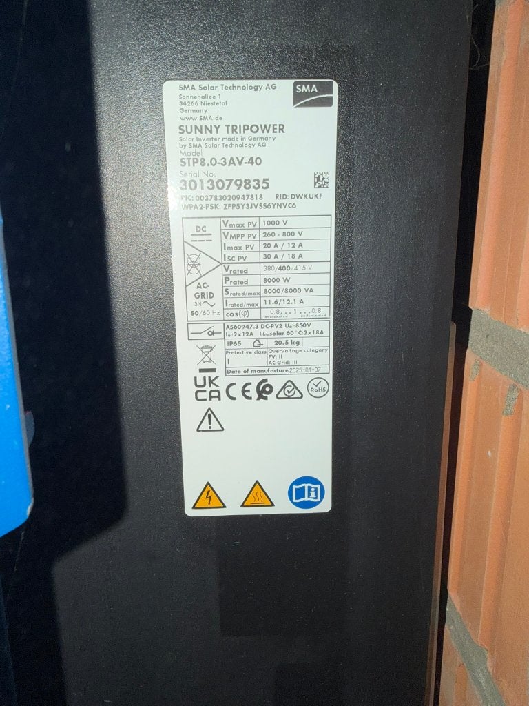 Omvormer SMA Tripower 8.0-3, Doe-het-zelf en Bouw, Ophalen, Zo goed als nieuw, Overige typen