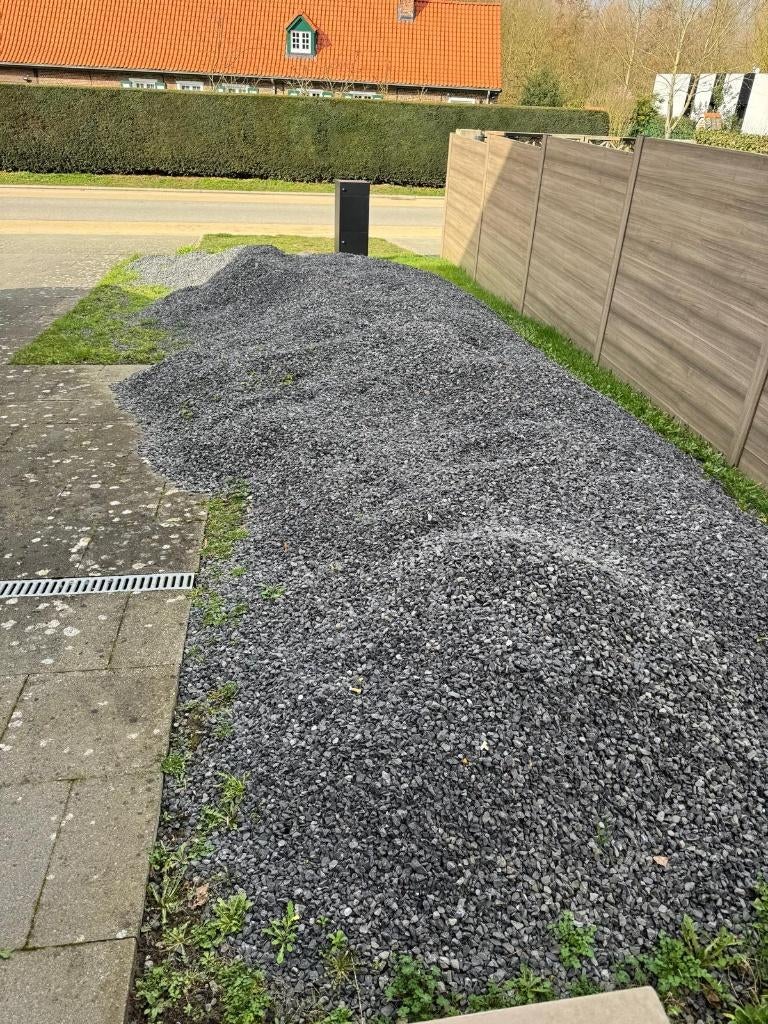 Grijze steengruis (split) te koop, Tuin en Terras, Grind, Keien en Split, Gebruikt, Split, Grijs, Ophalen