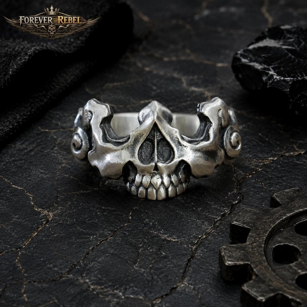 The Bone Warden - 925 Zilver - Alle maten, Bijoux, Sacs & Beauté, Bagues, Neuf, Femme ou Homme, Argent, Argent, Envoi