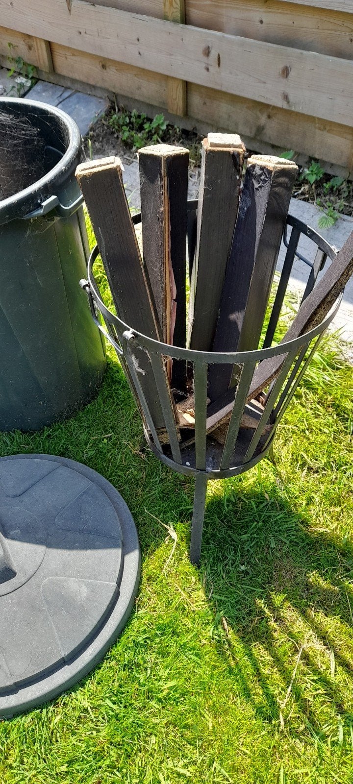 vuurkorf met ton hout, Tuin en Terras, Ophalen, Vuurkorf