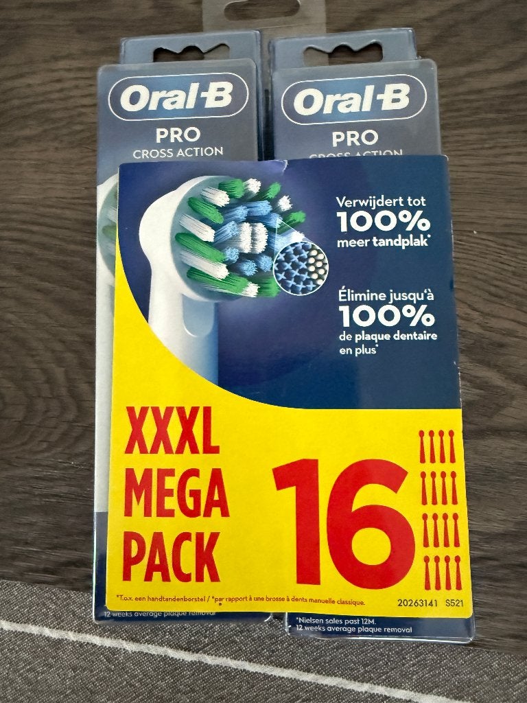 Oral-b Pro Cross Action opzetborstels, Ophalen of Verzenden, Nieuw, Opzetborstel