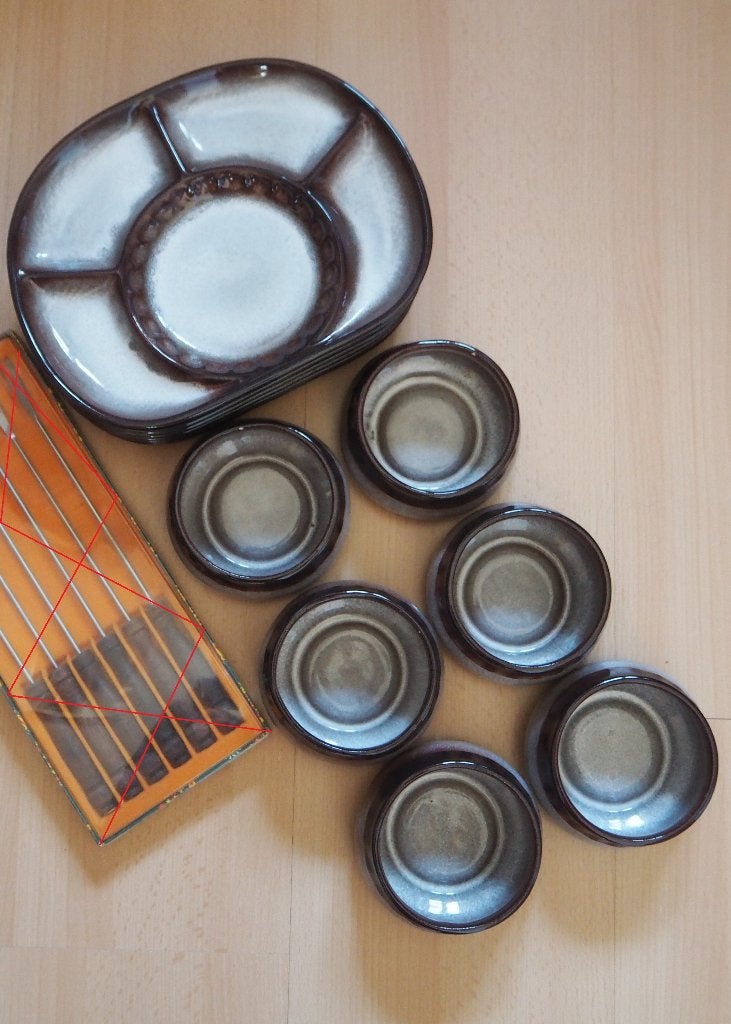 Fondueset, Ophalen, Vintage, Zo goed als nieuw, Aardewerk