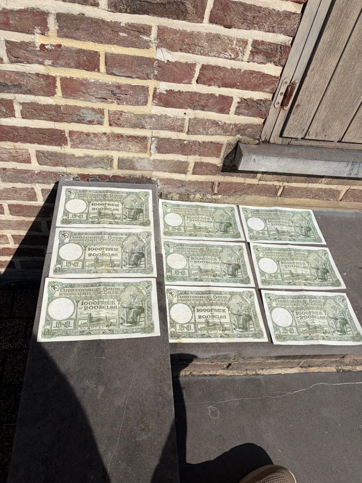9x 200 Belgas , 1000 Bfr, Postzegels en Munten, Aandelen en Waardepapieren, Ophalen, 1920 tot 1950
