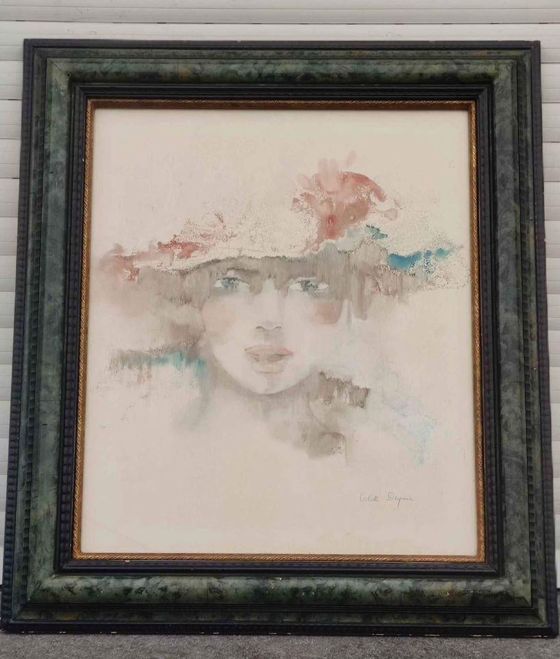 lithographie femme signe colette deyme, Antiquités & Art, Enlèvement ou Envoi