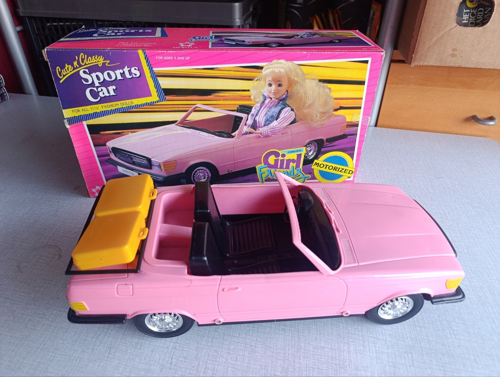vintage Barbie spin-off Mercedes 1990 met doos, Ophalen of Verzenden, Barbie