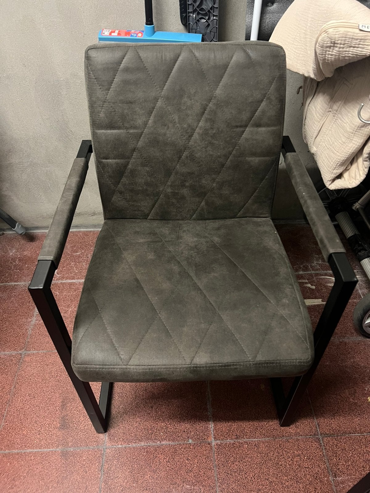 6 grijze stoelen, Gris, Comme neuf, Enlèvement, Cinq, Six Chaises ou plus