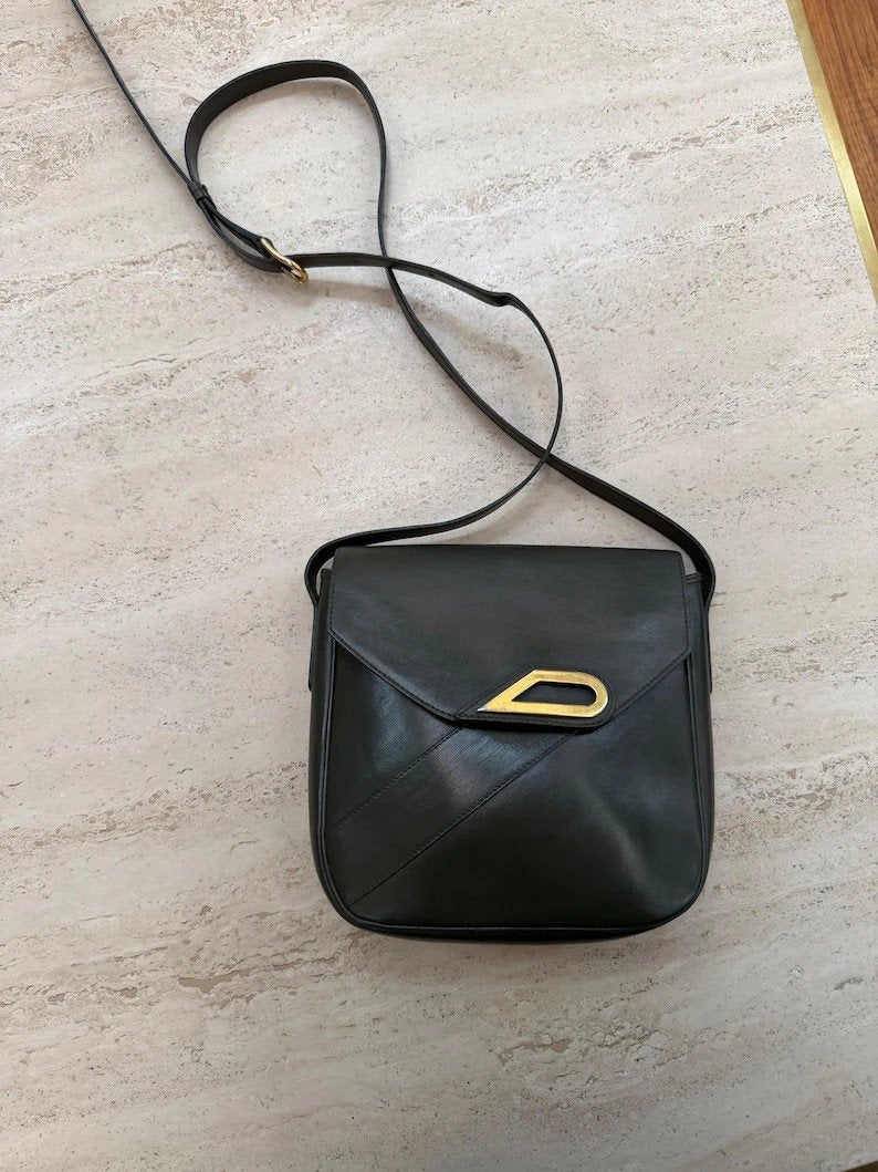 Delvauc vintage gemodelleerde radiustas, Groen, Leer