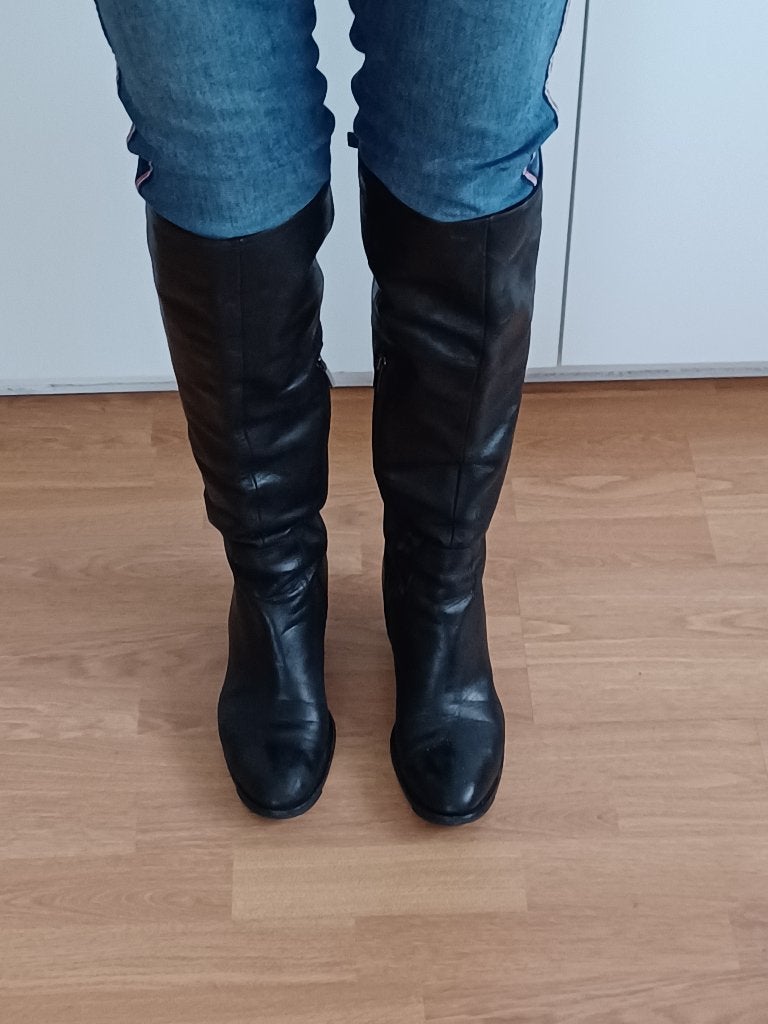 Hoge laarzen - maat 41 - leder, Kleding | Dames, Hoge laarzen, --, Zwart, Ophalen of Verzenden
