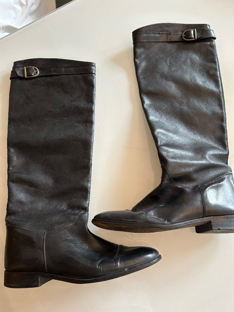Massimo Dutti laarzen zwart - maat 40, Hoge laarzen, Verzenden, Zwart, Zo goed als nieuw