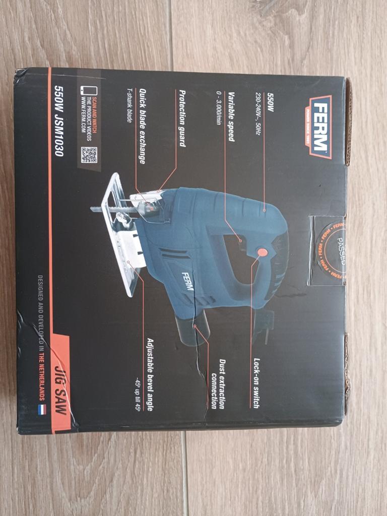 Decoupeerzaag Ferm JSM1030 550w, Bricolage & Construction, Outillage | Foreuses, Enlèvement, Neuf, 400 à 600 watts, Autres types