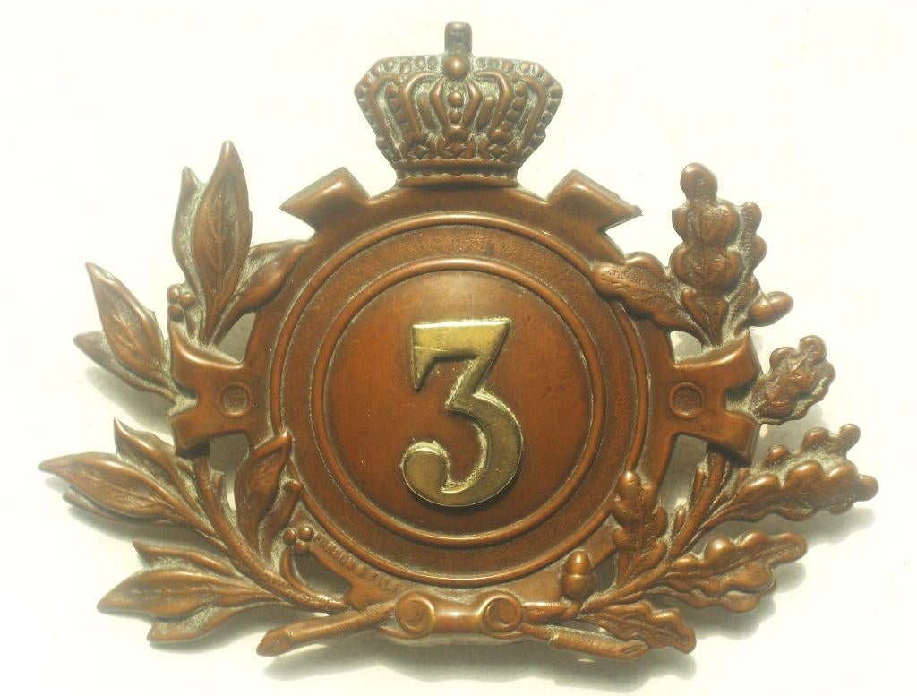 Plaque fabrication Fonson shako de troupe belge Mod. 1863-70, Collections, Objets militaires | Général, Armée de terre, Envoi