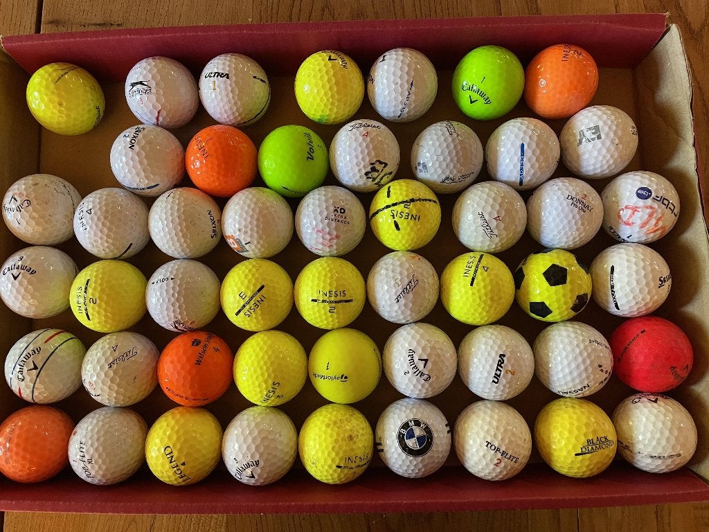 50 balles de golf d'occasion en bon état, Enlèvement ou Envoi, Utilisé, Balle(s), Autres marques