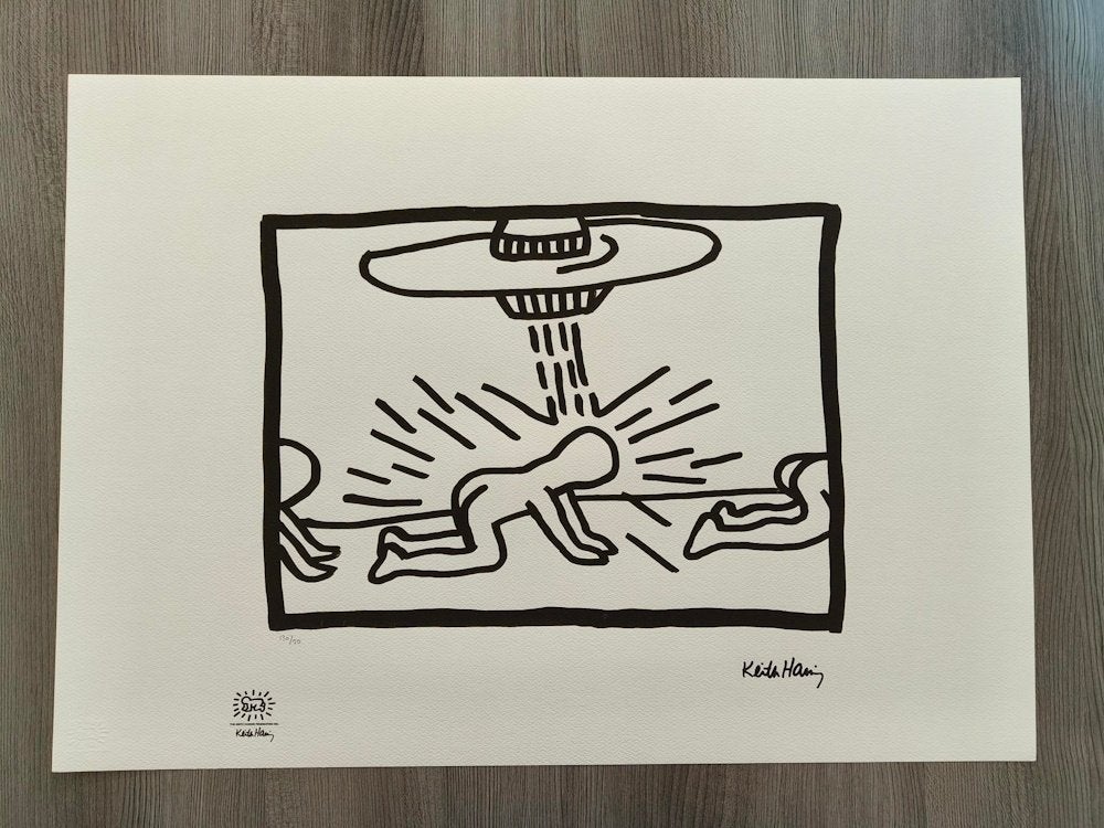 Zwart Wit Keith Haring, Ophalen of Verzenden