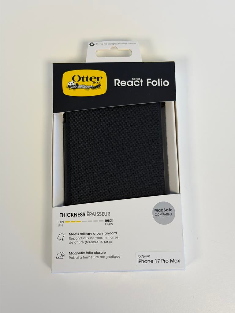 Étui OtterBox React Folio iPhone 17 Pro Max, étui livre noir, Télécoms, Téléphonie mobile | Housses, Coques & Façades | Apple iPhone