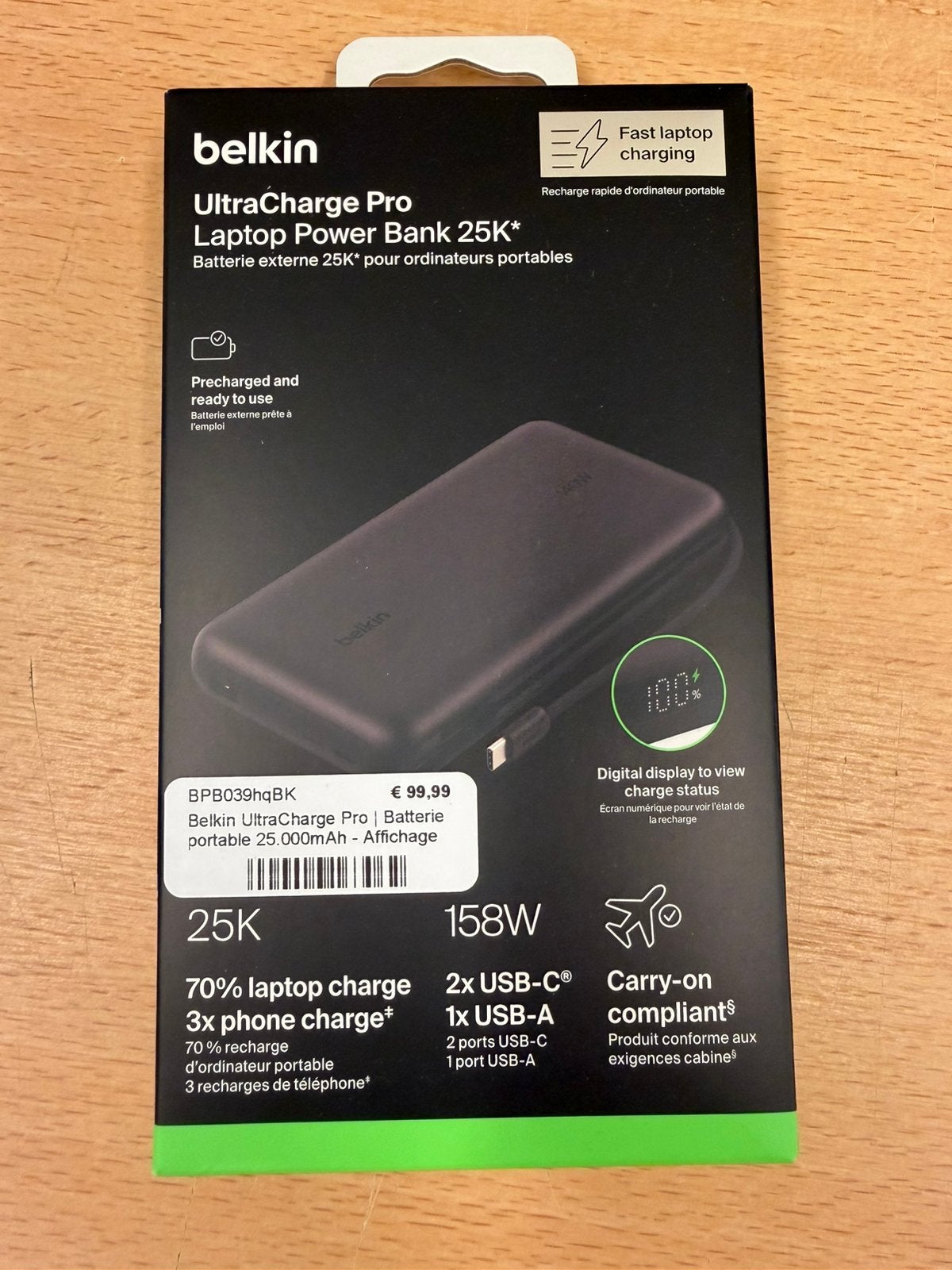 Batterie portable Belkin UltraCharge Pro 25k, Télécoms, Enlèvement, Neuf