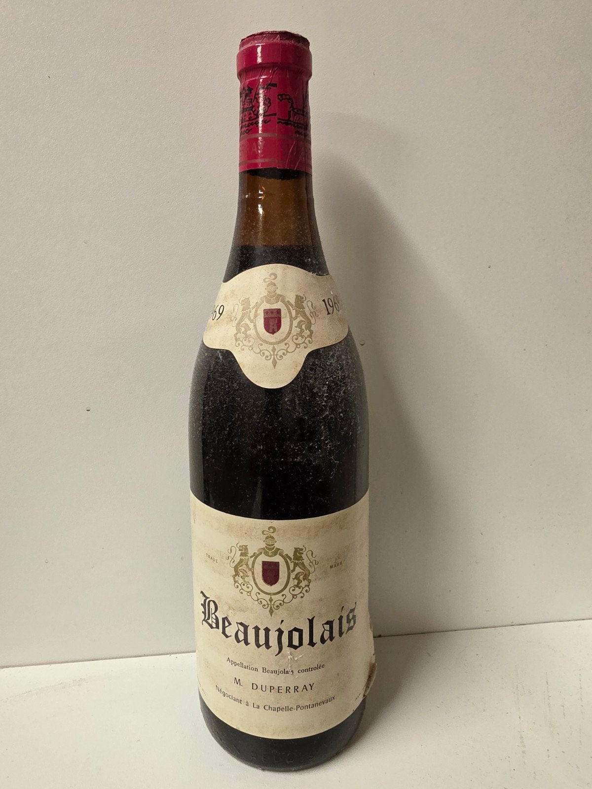Vintage Beaujolais M. Duperray 1969 - Rode W, Verzamelen, Ophalen of Verzenden, Frankrijk, Rode wijn