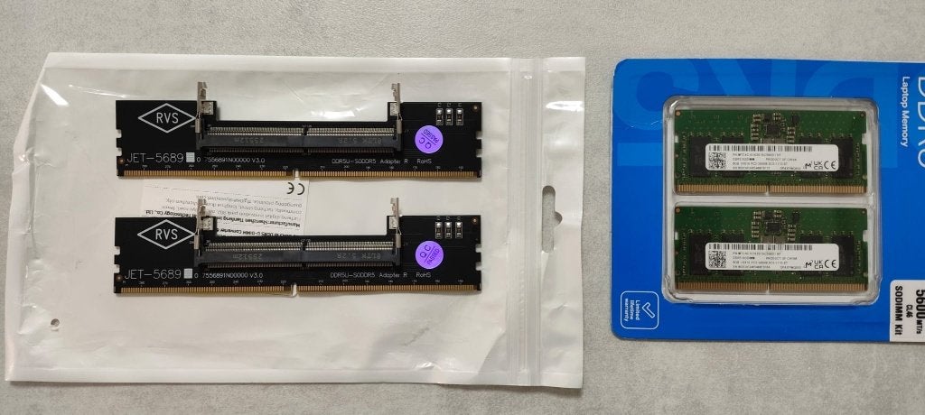 DDR5 5600MHZ + 2 ADAPTERS, Ophalen of Verzenden, Zo goed als nieuw, DDR5