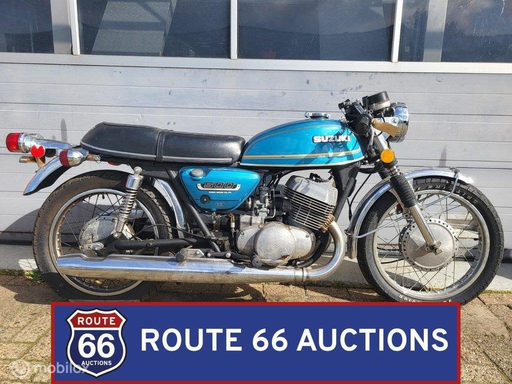 Suzuki T500 | 1974 | Route 66 Auctions, Motoren, Gebruikt, Overig, Handgeschakeld