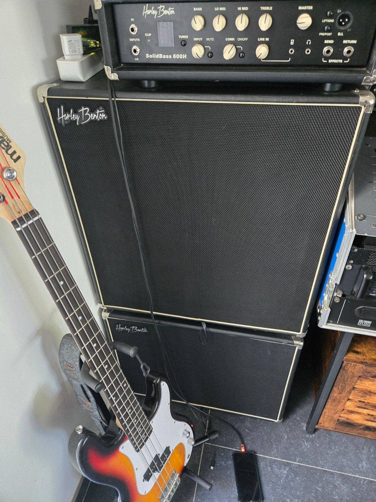 basgitaar.boxen.versterker met bekabeling, Musique & Instruments, Amplis | Basse & Guitare, Enlèvement, Guitare basse