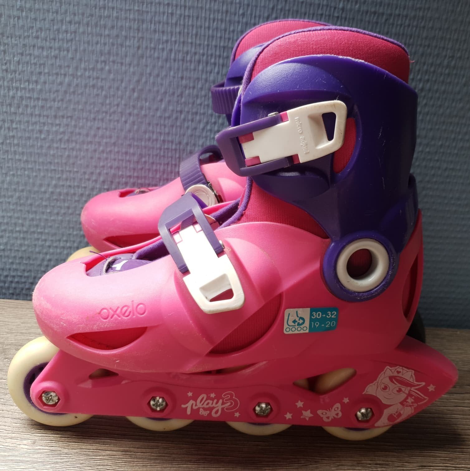 Oxelo kinderskates verstelbaar maat 30-32 roze paars, Kinderen, Ophalen of Verzenden, Verstelbaar, Gebruikt