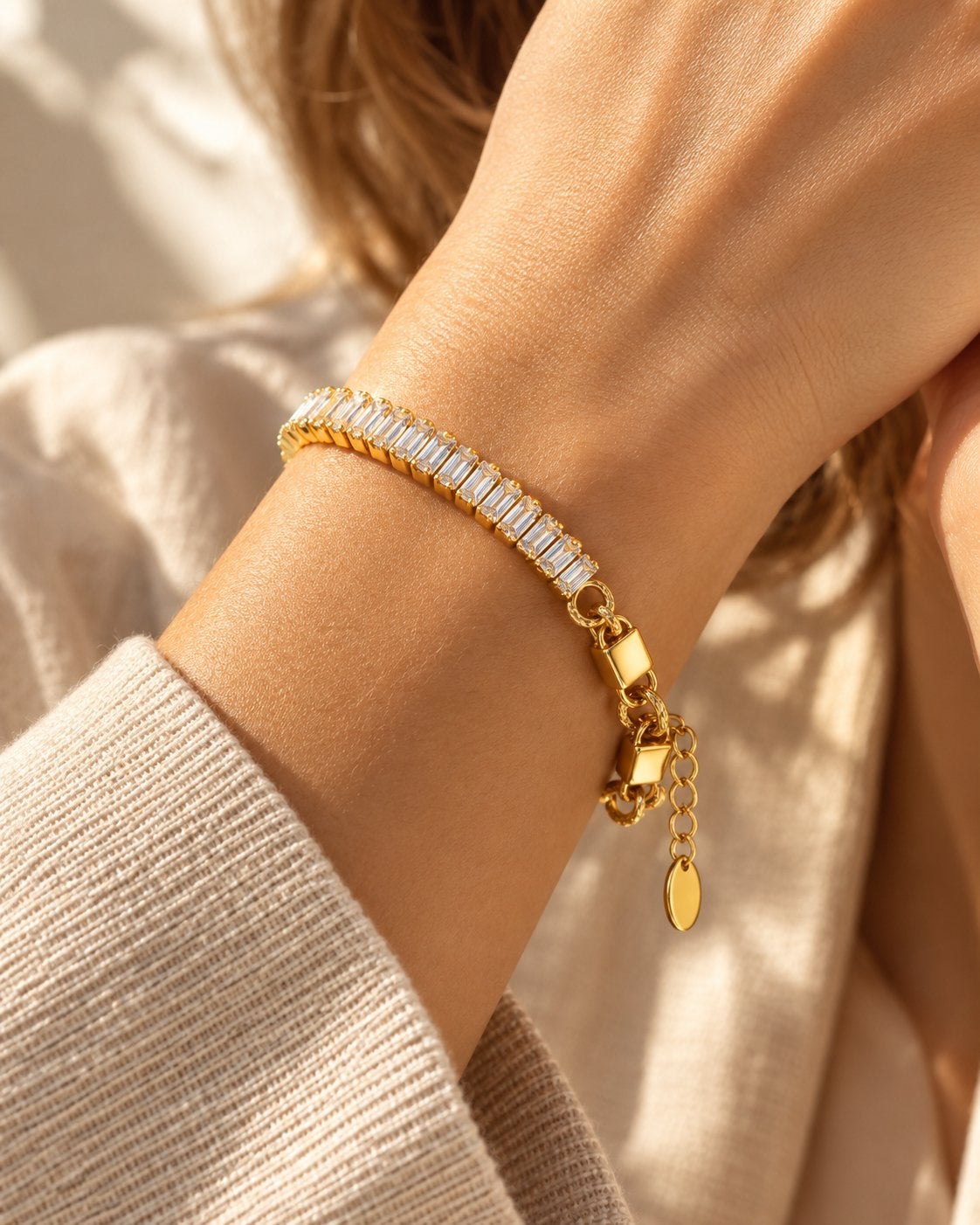 Bracelet doré acier inoxydable finition plaqué or, Envoi, Neuf, Or