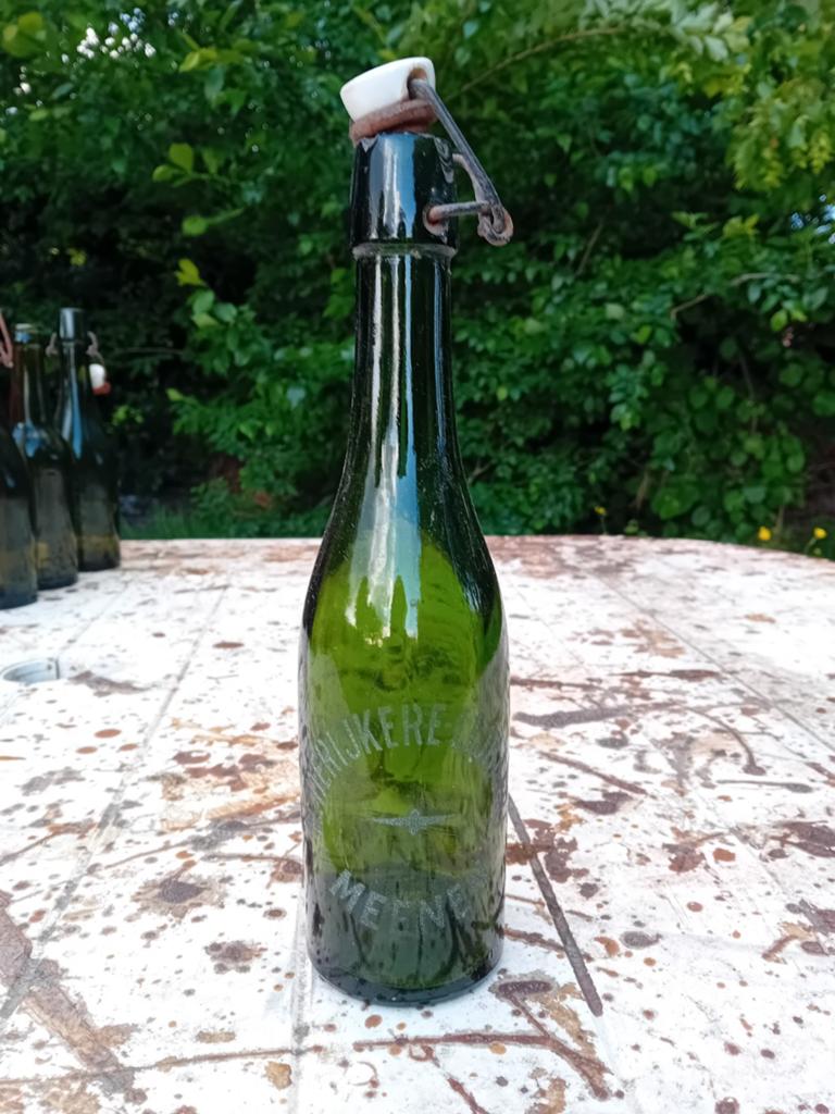 Oude vintage bierfles Deryckere Lijbaert Menen, Ophalen of Verzenden