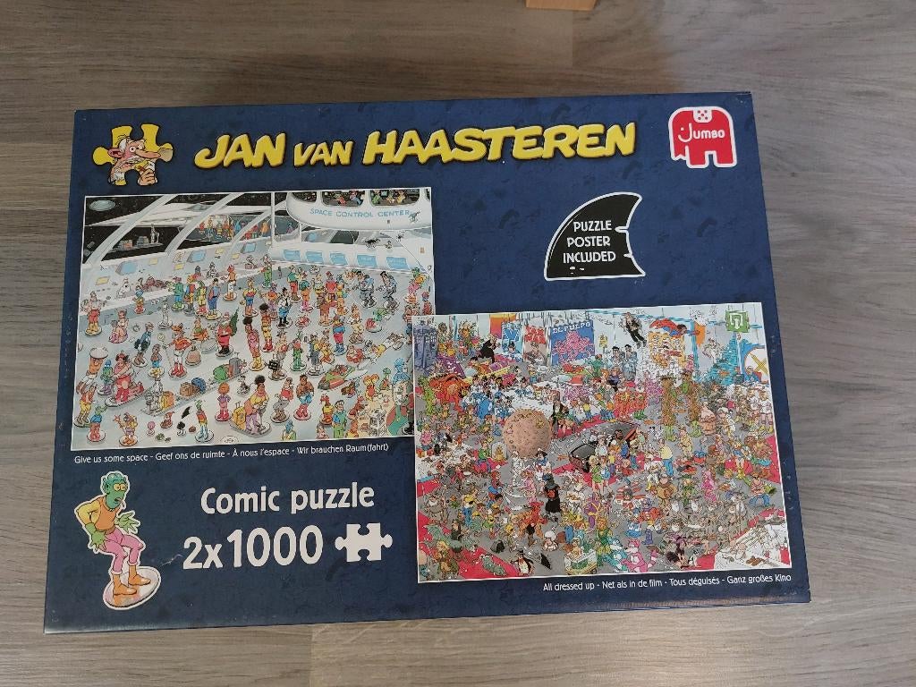 JVH 1000 Stuks "Geef ons de Ruimte" en "Net als in de film", Enlèvement ou Envoi, 500 à 1500 pièces, Comme neuf, Puzzle