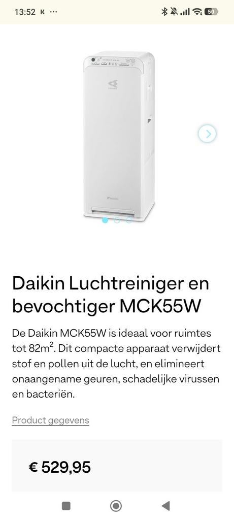 Daikin MCK55W, Ophalen, Luchtreiniger