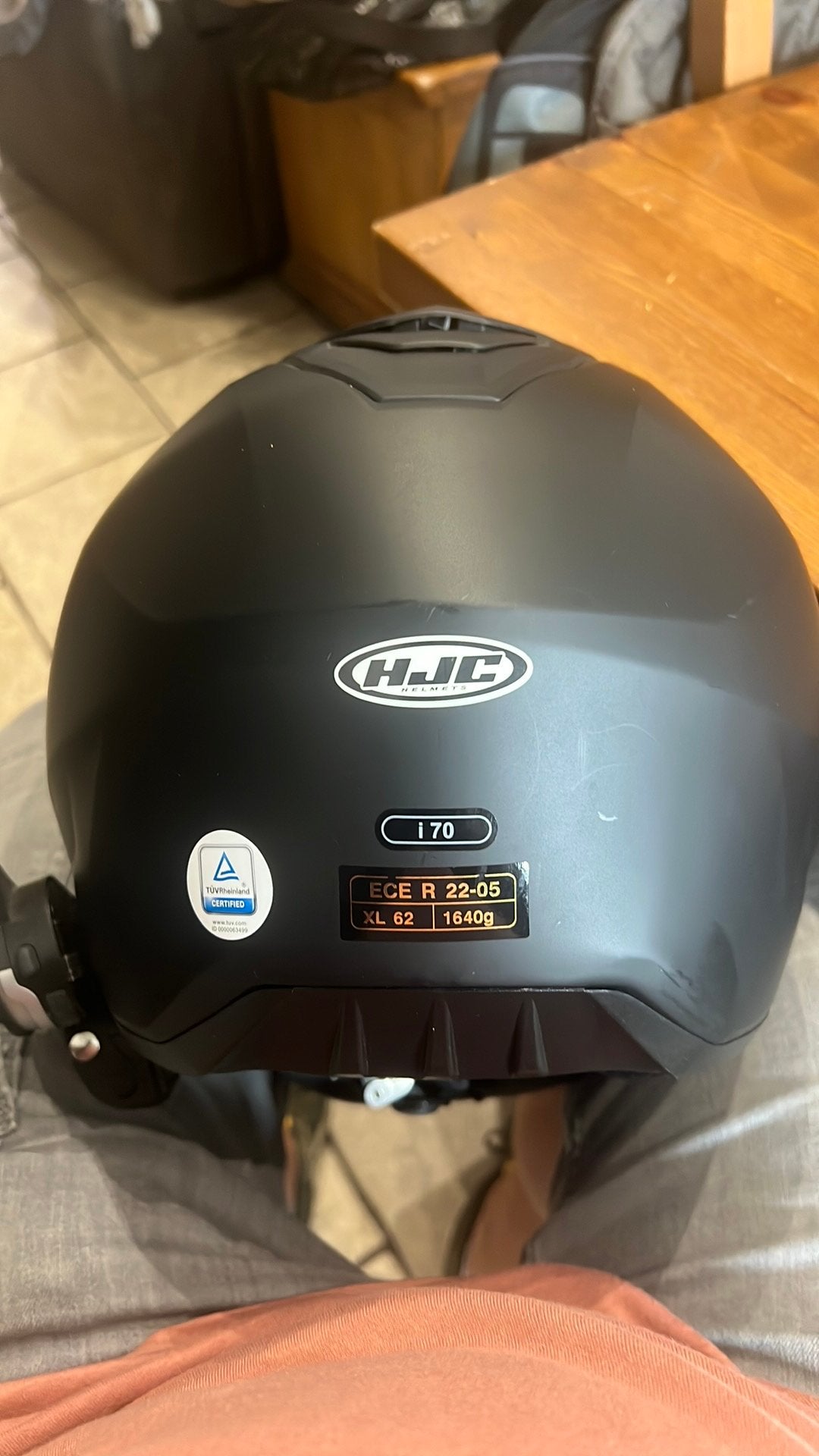 Casque HJC taille XL 62 noir, Fietsen en Brommers, Brommerhelmen, Ophalen, Zo goed als nieuw, Extra large of groter