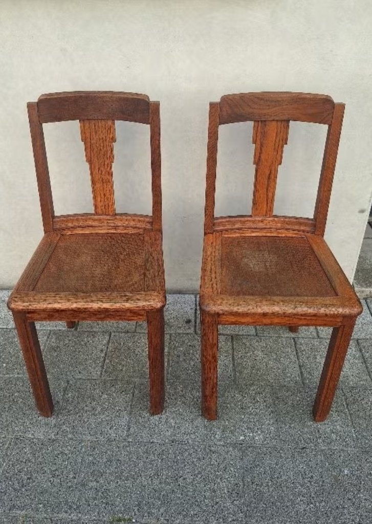 Set 6 Art Deco Luterma eikenhouten stoelen (ca. 1930), Ophalen