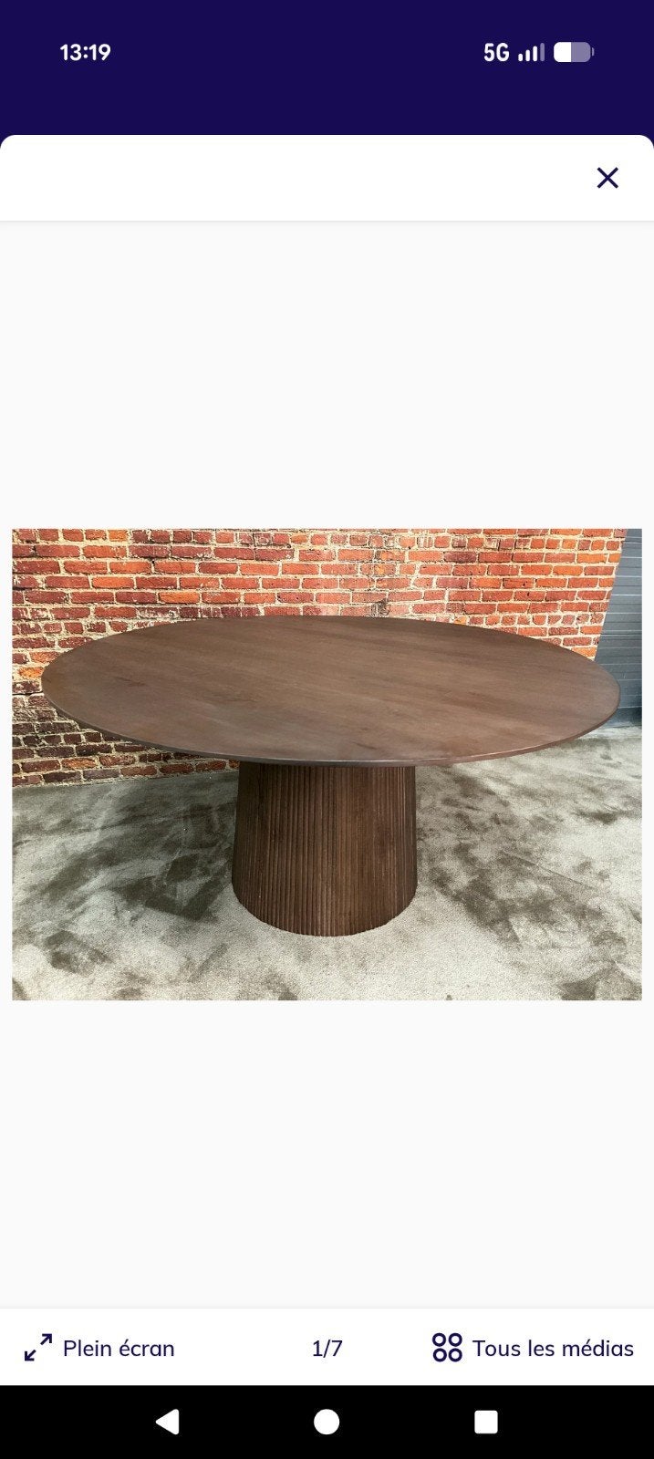table ronde noyer, neuve, toujours emballée, Maison & Meubles, Enlèvement