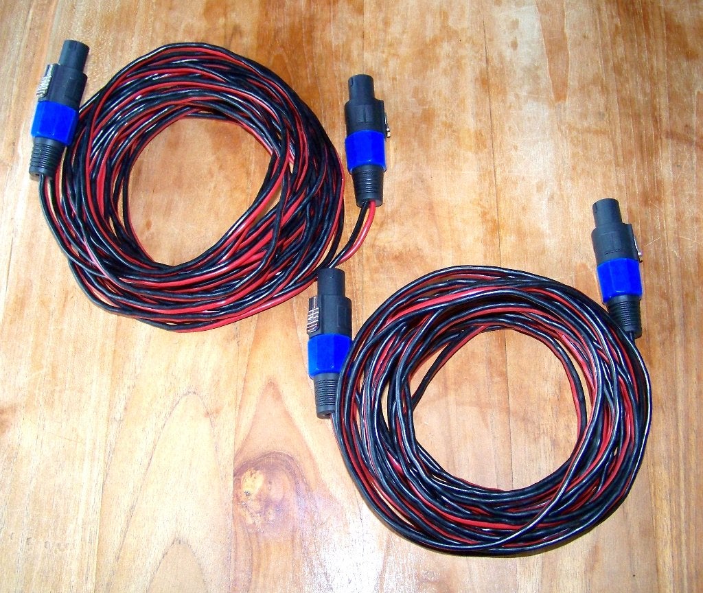 Luidsprekersnoeren 2x7,5 m - 2x2,5mm rood/zwart, Ophalen of Verzenden, Zo goed als nieuw, Speaker of Versterker