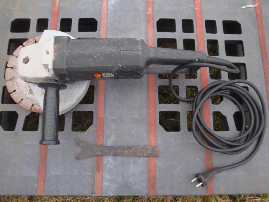 Black & Decker haakse slijper / slijpschijf / 2000W., Ophalen of Verzenden, Gebruikt, 1000 watt of meer, Haakse handslijpmachine