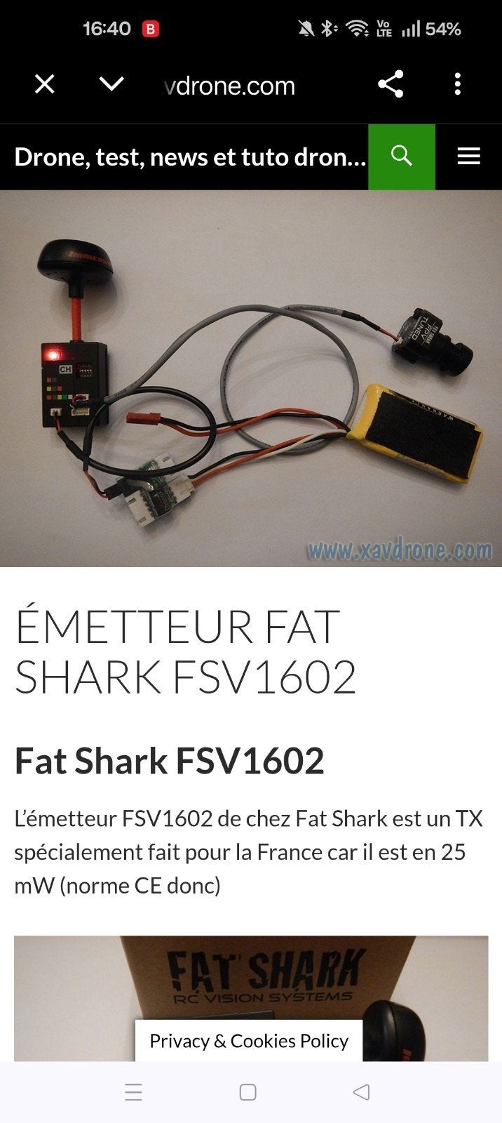 Kit FPV Fatshark fsv1602, Enlèvement ou Envoi