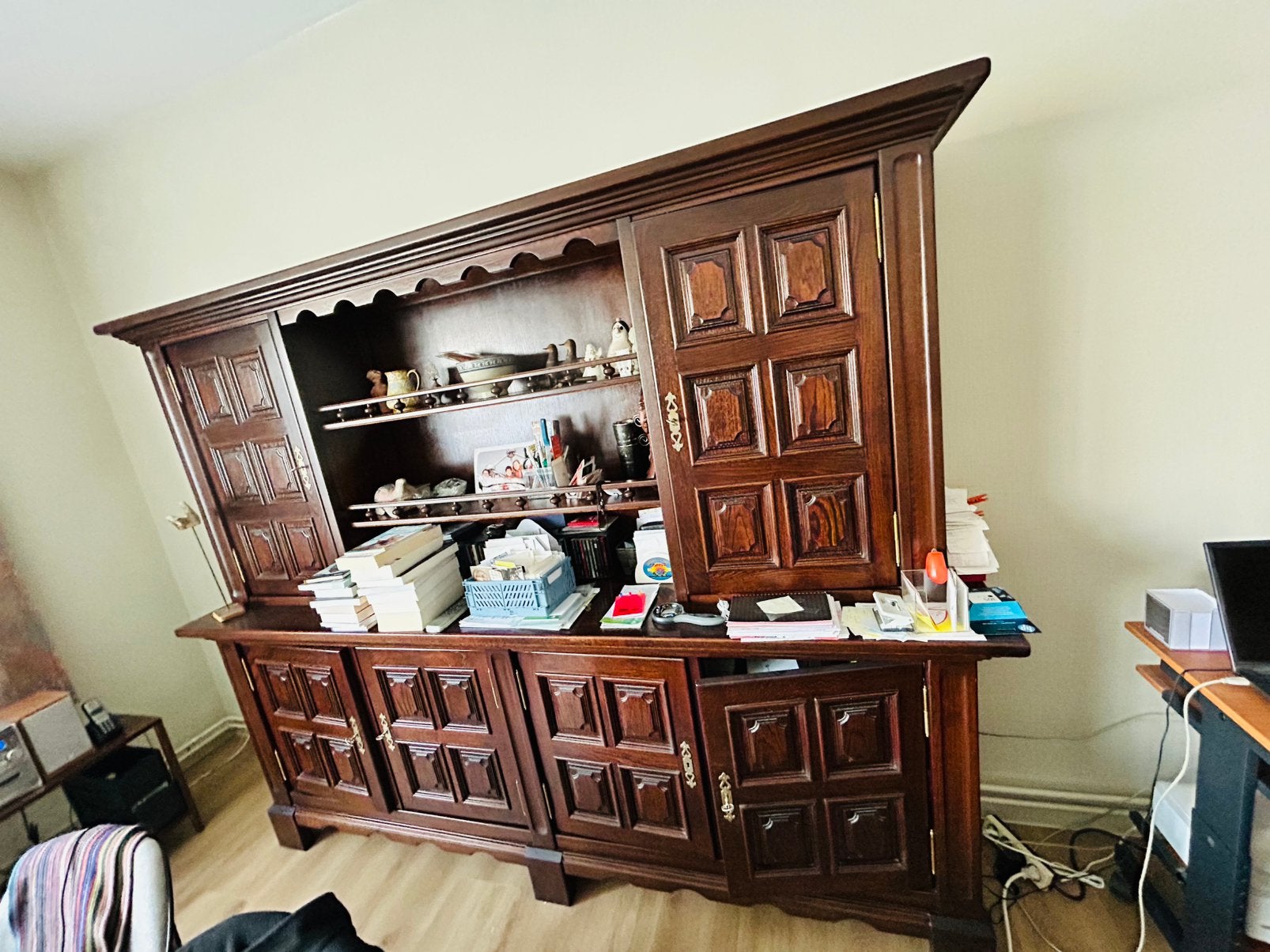 Volhouten antieke wandkast, Antiek en Kunst, Ophalen