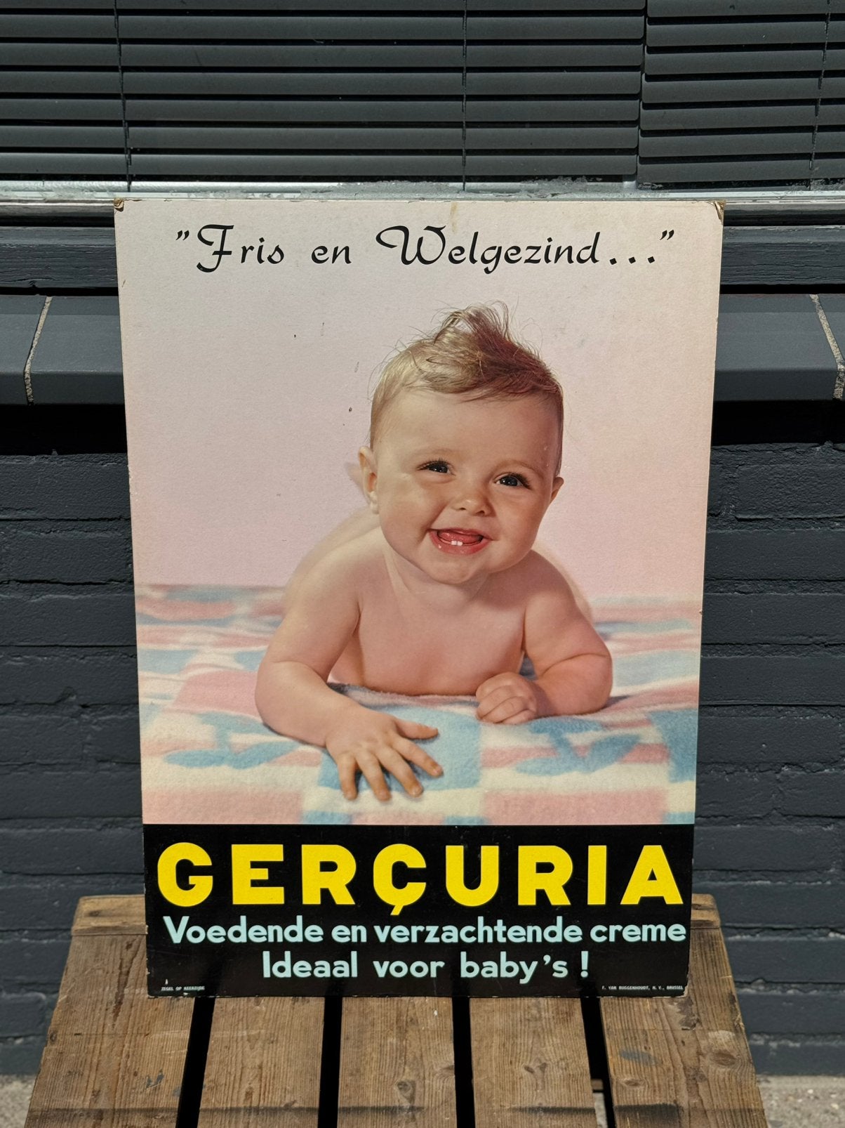 Panneau d'affichage vintage Gercuria Baby, Enlèvement, Utilisé, Panneau publicitaire