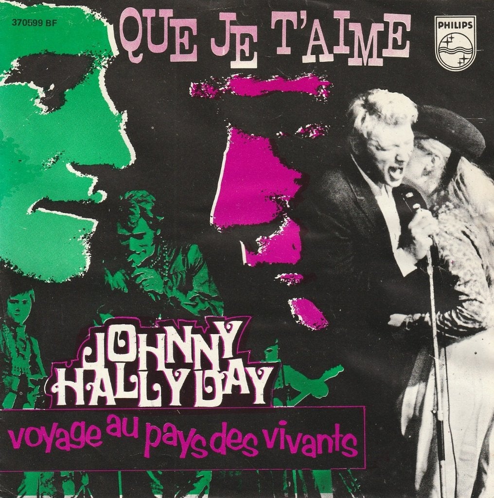 Johnny Hallyday - Que je t'aime (pochette 2), 7 inch, Comme neuf, Pochette photo, Rock et Metal