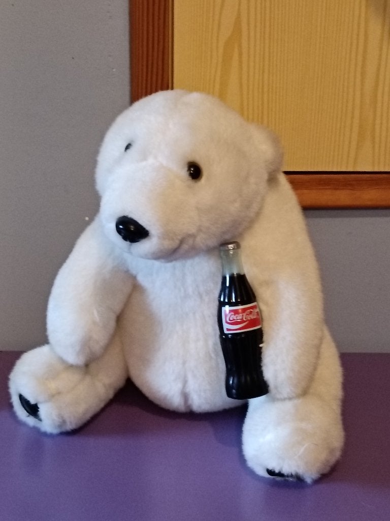 Vintage beer van coca cola., Enfants & Bébés, Jouets | Peluches, Enlèvement ou Envoi, Overige karakters, Autres marques, Blanc