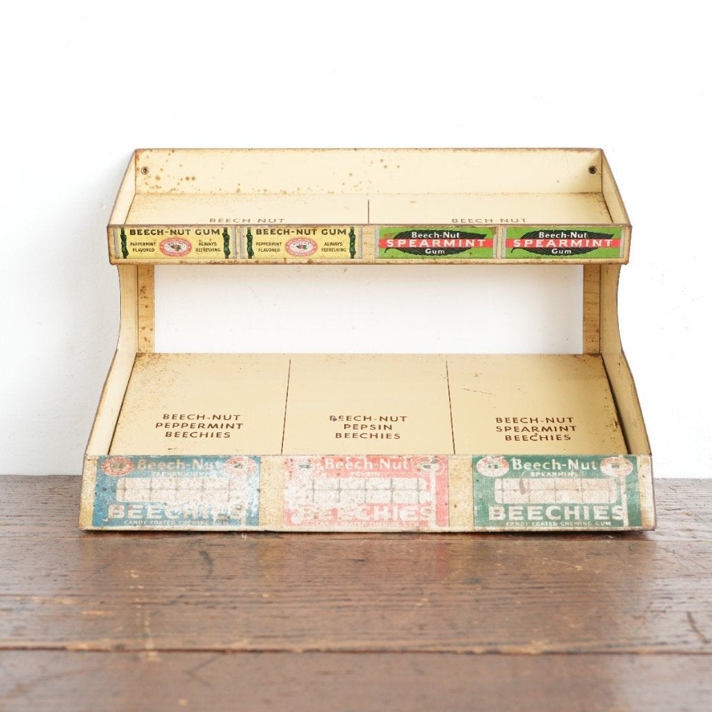 Étagère en métal vintage Beech-Nut des années 40 et 50, Maison & Meubles, Moins de 25 disques, Enlèvement, Utilisé, Métal