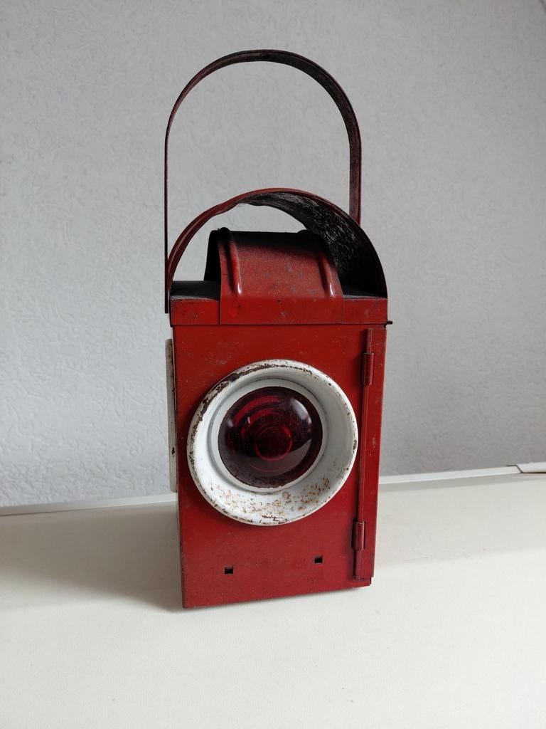 Oude  Seinlamp van Spoorweg, Antiek en Kunst, Ophalen of Verzenden